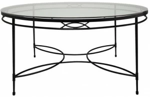 JANUS et Cie Круглый обеденный стол из нержавеющей стали и стекла Amalfi