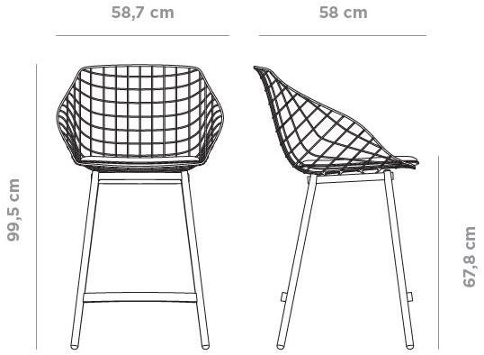 MUSOLA Высокий табурет из нержавеющей стали со встроенной подушкой Canasta 9050 / 9051 - Вид №4