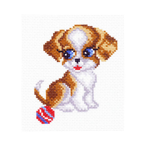 1304 Канва/ткань с рисунком Рисунок на канве 16 см х 20 см "Тоша" Матренин посад 