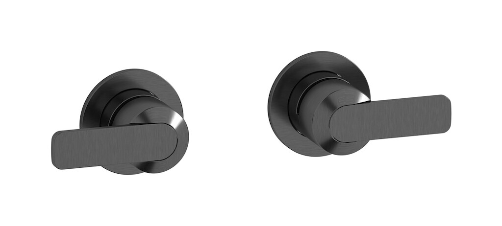 Встроенный смеситель для душа на 2 отверстия на 1 потребителя. WE ARE IB c6400cs Brushed Black Chrome C-67