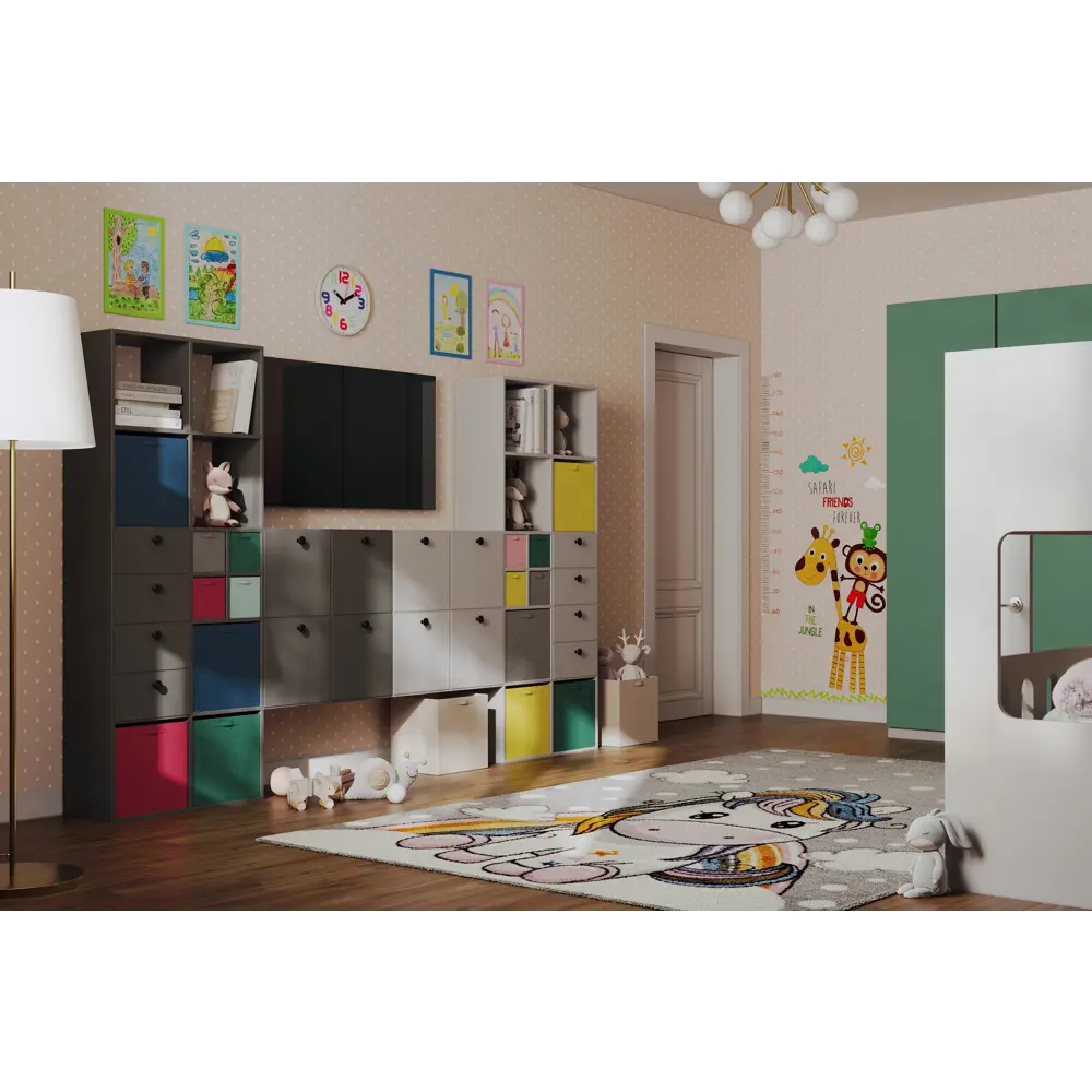 Стеллаж KONSENSA Руан 4 секции 70x70x31.7 см ЛДСП цвет белый STLM-2067497 - Вид №13