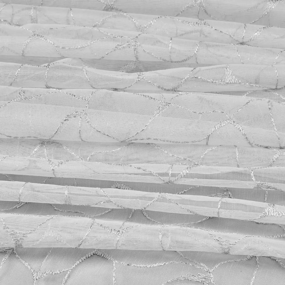 Тюль на ленте «Геометрия» 300x280 см цвет серебристый MIAMOZA STLM-2110676 - Вид №2
