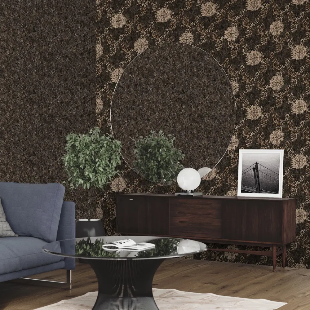 Обои флизелиновые Euro Decor Marco черные 1.06 м ED7116-22 88468849 STLM-2161283 - Вид №3