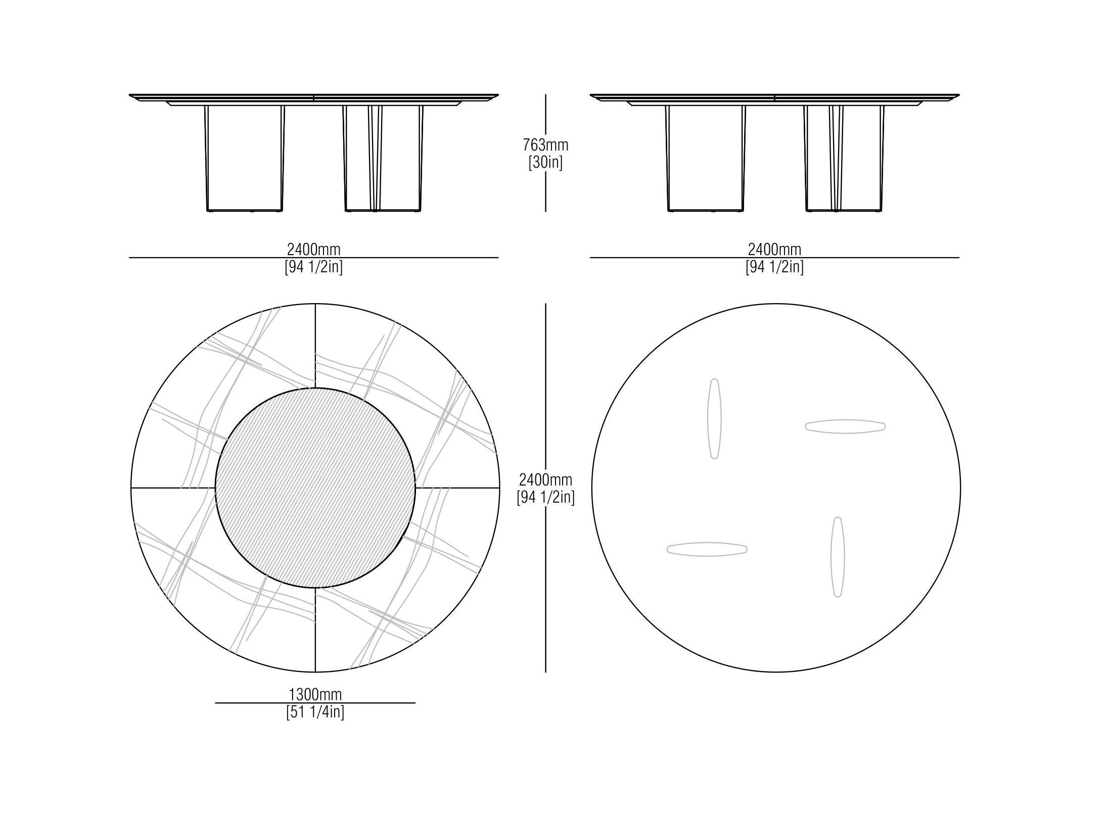Круглый мраморный стол с Lazy Susan MisuraEmme ALA NEW ARCH-00120208 - Вид №12