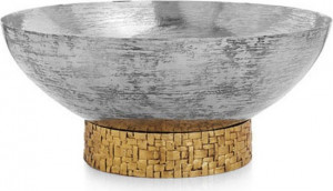 10583953 Michael Aram Чаша на ножке Michael Aram "Пальмовая ветвь" 30см Сталь нержавеющая