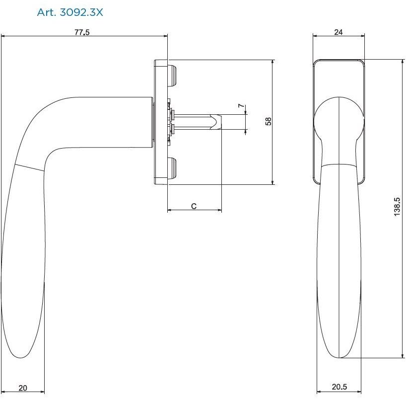 MASTER ITALY Оконная ручка из литого алюминия sun-id-1372872 - Вид №20