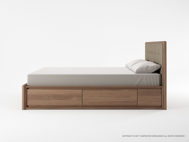 441_1228 Двуспальная кровать с тканевым изголовьем Karpenter Circa17 - Вид №2