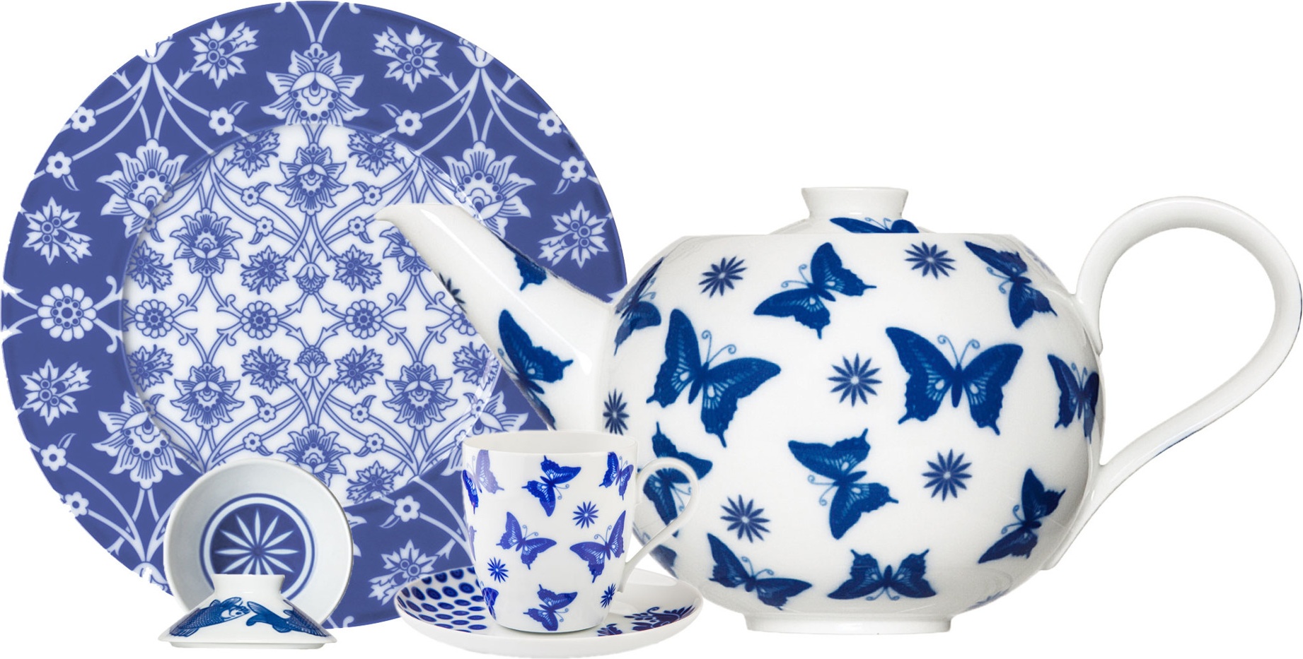 10642183 Sieger by Furstenberg Тет-а-тет чайный Sieger by Furstenberg "Комната чудес" на 2 персоны 8 предметов Фарфор 