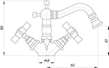 Смеситель MIGLIORE Revival ML.REV-444.BR для биде - бронза  - Вид №1
