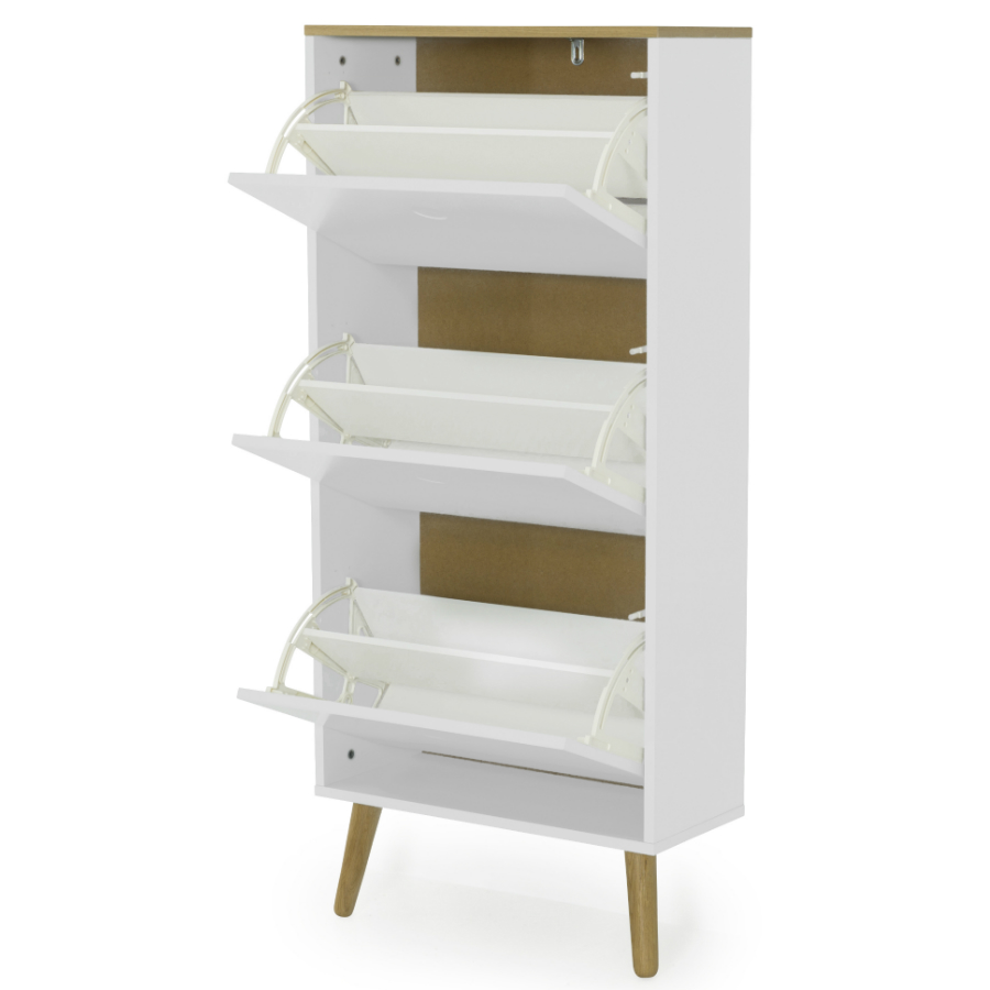 Шкаф для обуви Tenzo Dot, 128х57,5х24 см, дуб, белый 1657454 - Вид №2