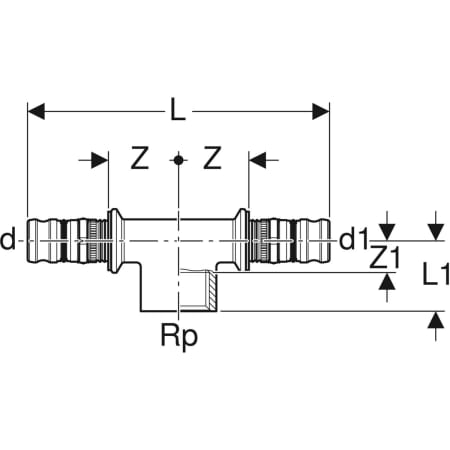 605.363.00.5 Тройник с внутренней резьбой Geberit Mepla Geberit  - Вид №2