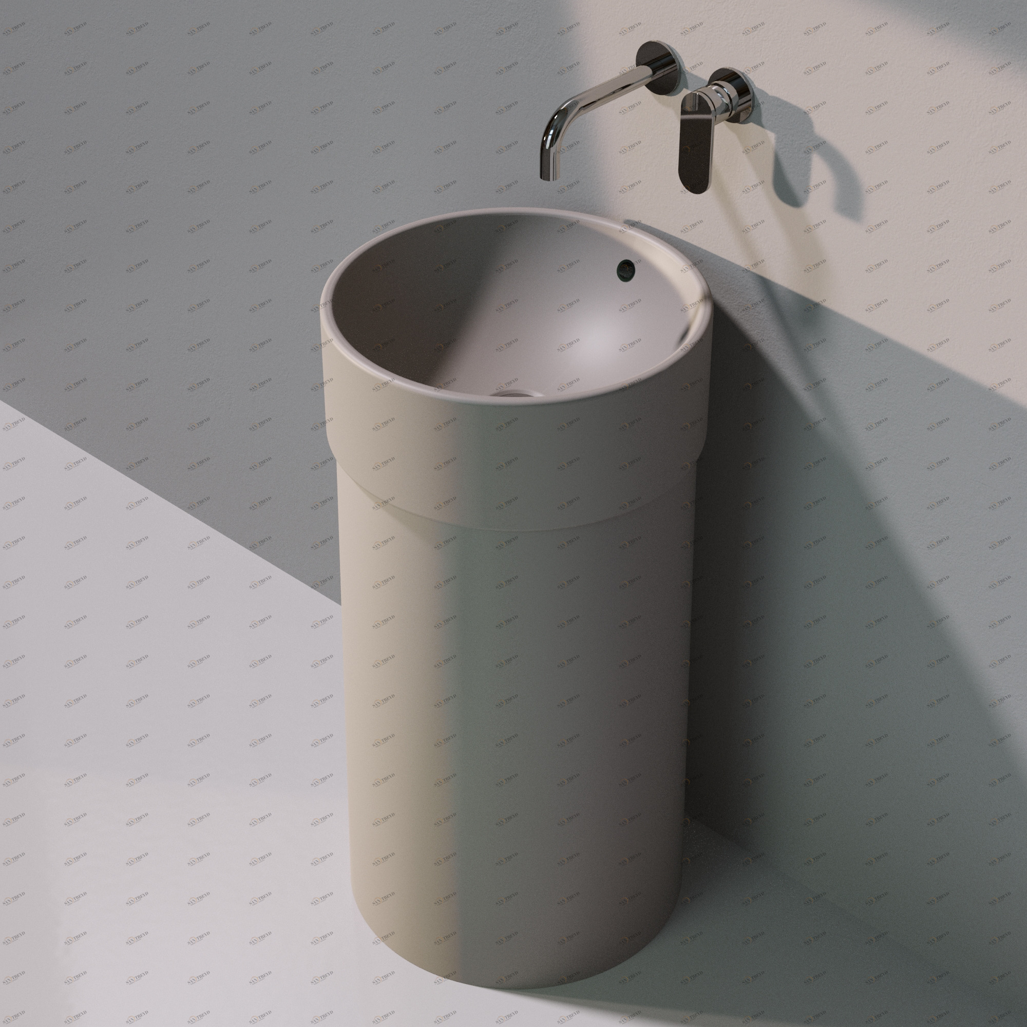 505042CCOLP1019 Напольная раковина стоящая круглая Ceramica Flaminia Twin