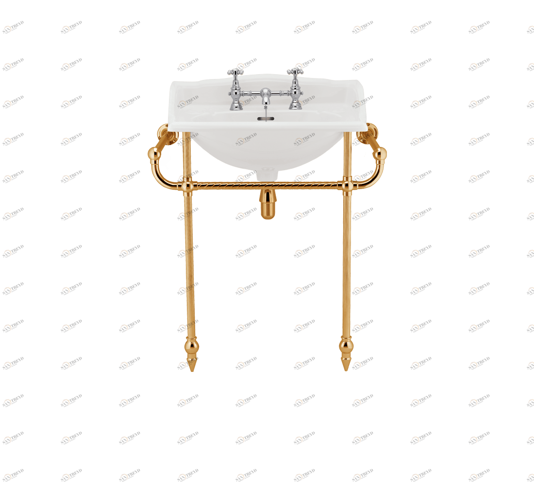 Gentry Home Таз большой белый Victorian Темное золото GH103338