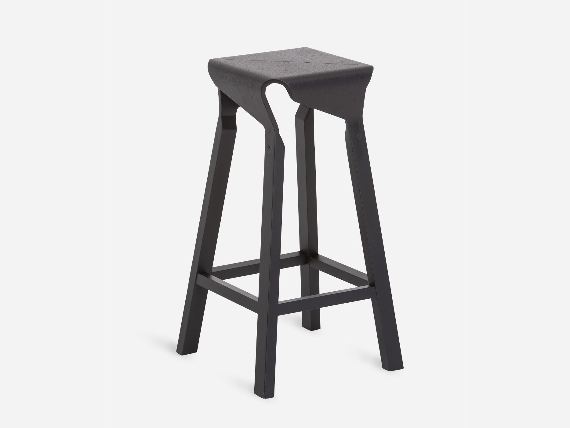 Высокий деревянный табурет с подставкой для ног Vergés Naoshima ARCH-00121766 - Вид №4