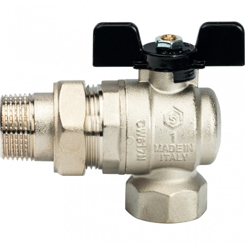 Кран шаровый STOUT ВН 1" угловой с американкой SVB0008000025 - Вид №1