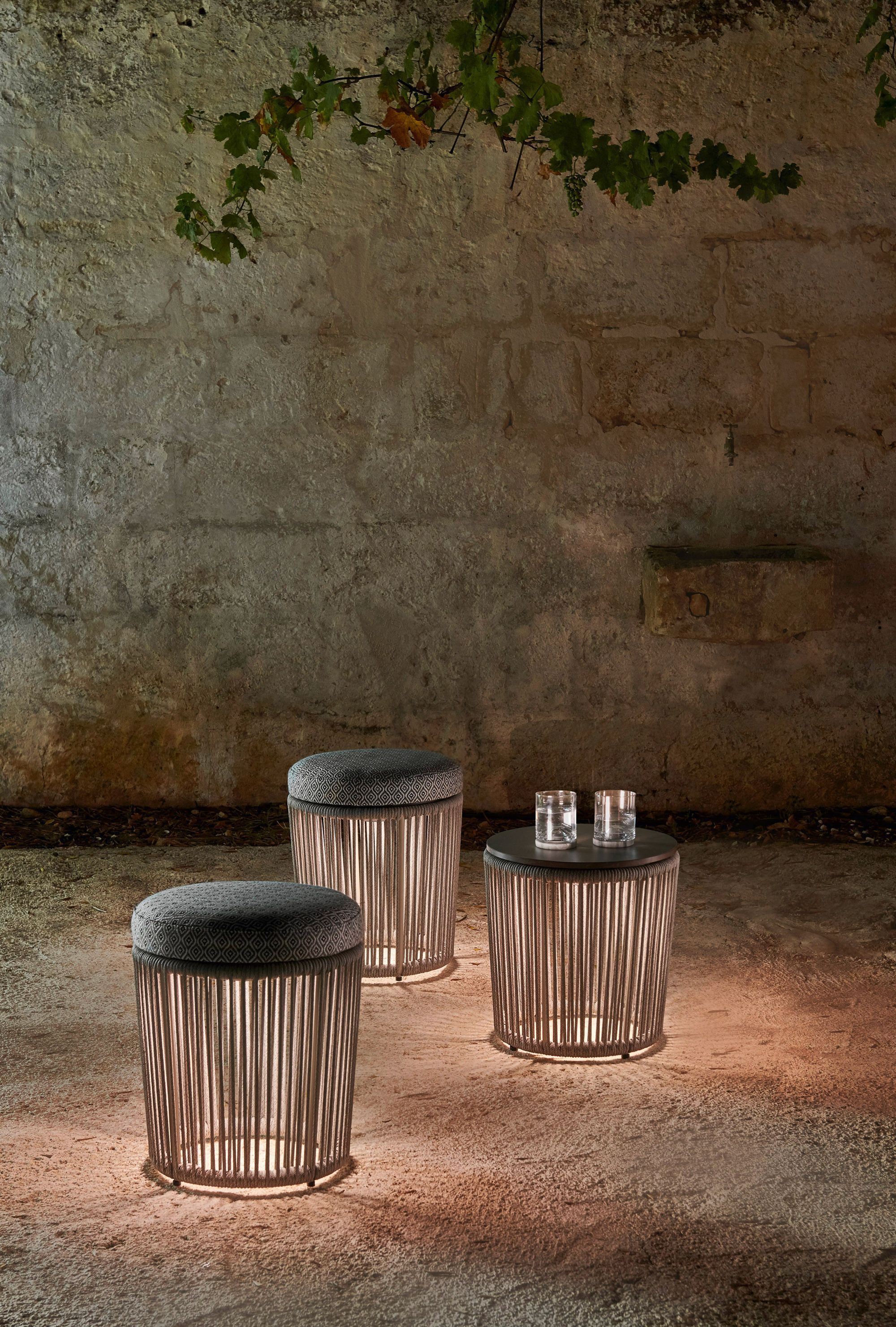 Алюминиевый круглый садовый пуф с порошковым покрытием Varaschin Tibidabo ARCH-00132706 - Вид №3