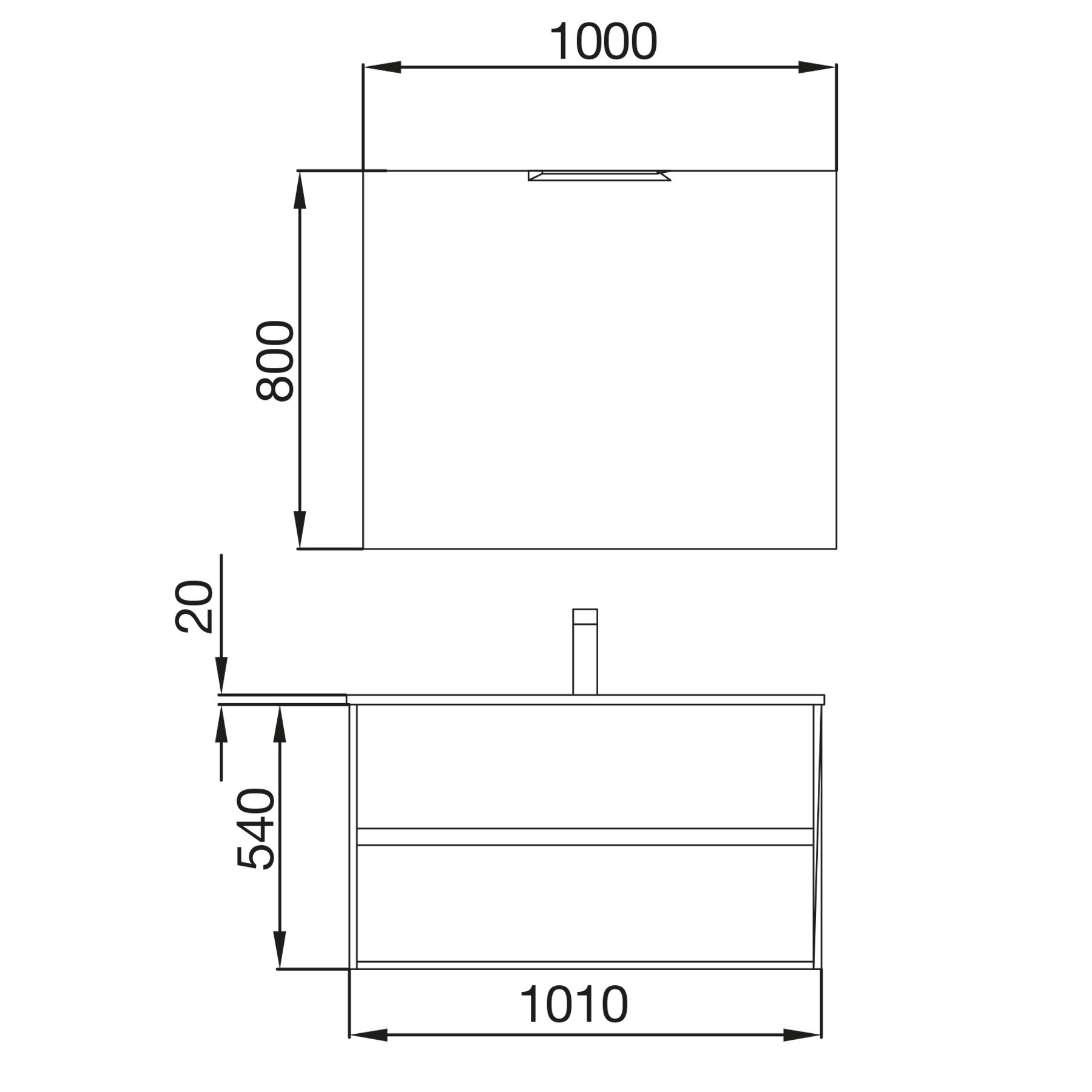 85079 SALGAR Комплект мебели для ванной NOJA 1000 MATT GREY + Раковина + Зеркало + Свет Мэтт Грей - Вид №2