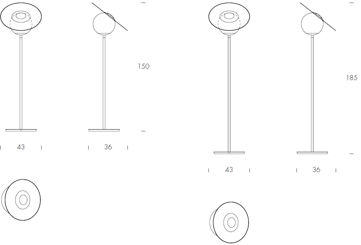 Tonin Casa Торшер из металла прямого и отраженного света  T9117  - Вид №4