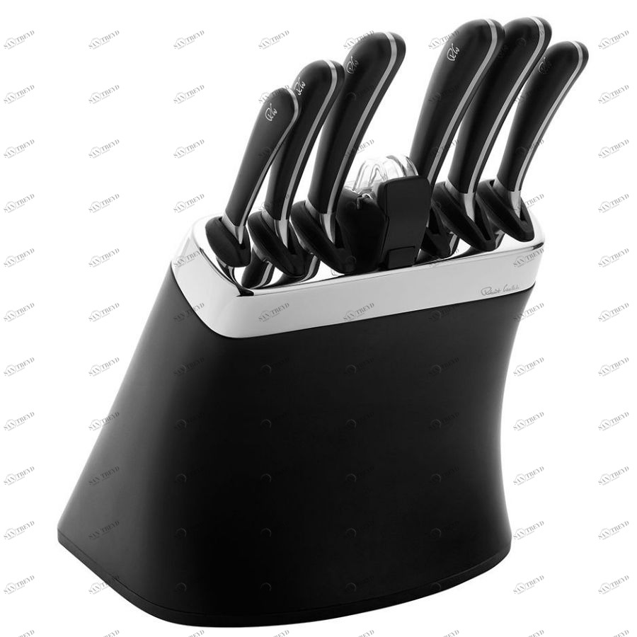 Набор кухонных ножей Signature, 6 шт., точилка, на черной подставке Robert Welch SIGBK2097V8