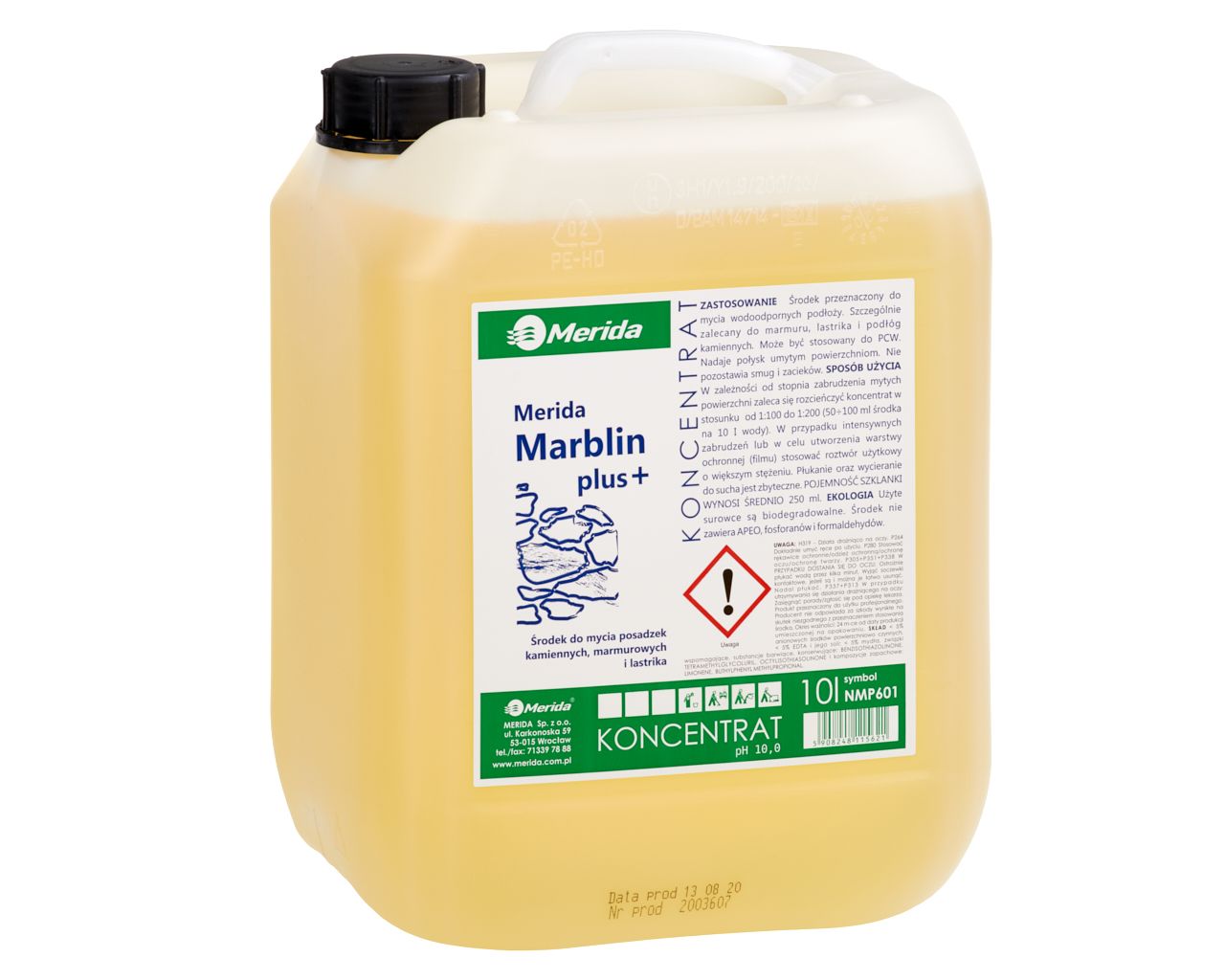 NMP601 MARBLIN PLUS Средство для мытья полов из натурального и искусственного камня, канистра 10 л Merida 