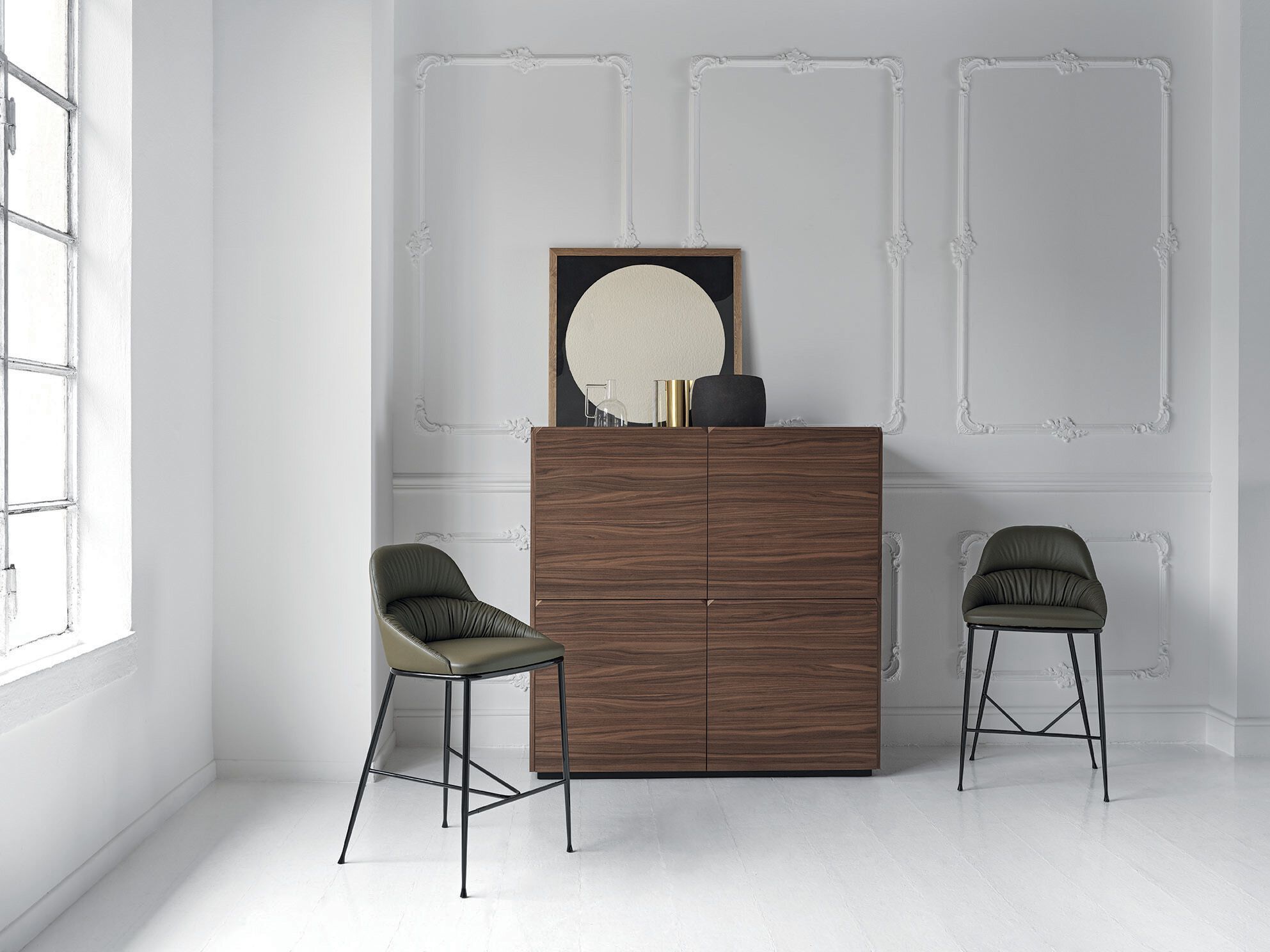 Высокий кожаный стул со спинкой Bontempi Casa QUEEN ARCH-00134973 - Вид №1