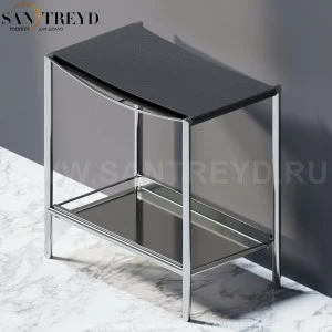 Agape O.L.C. Стул с сиденьем из черной кожи на хромированных ножках AOLC0827S