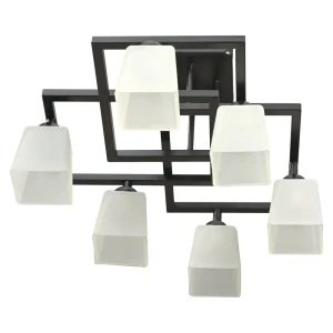 Люстра потолочная Орфей 443 6 ламп 22 м² цвет черный/белый