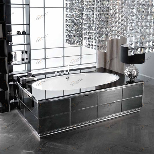 Ванна  Zurigo 130x215 в отделке VETRO specchio fumè MILLDUE MAJESTIC HILTON 1903Н01