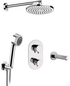 Remer Rubinetterie Смеситель для душа из хромированной латуни с переключателем Minimal thermo Nt 93 7 s03