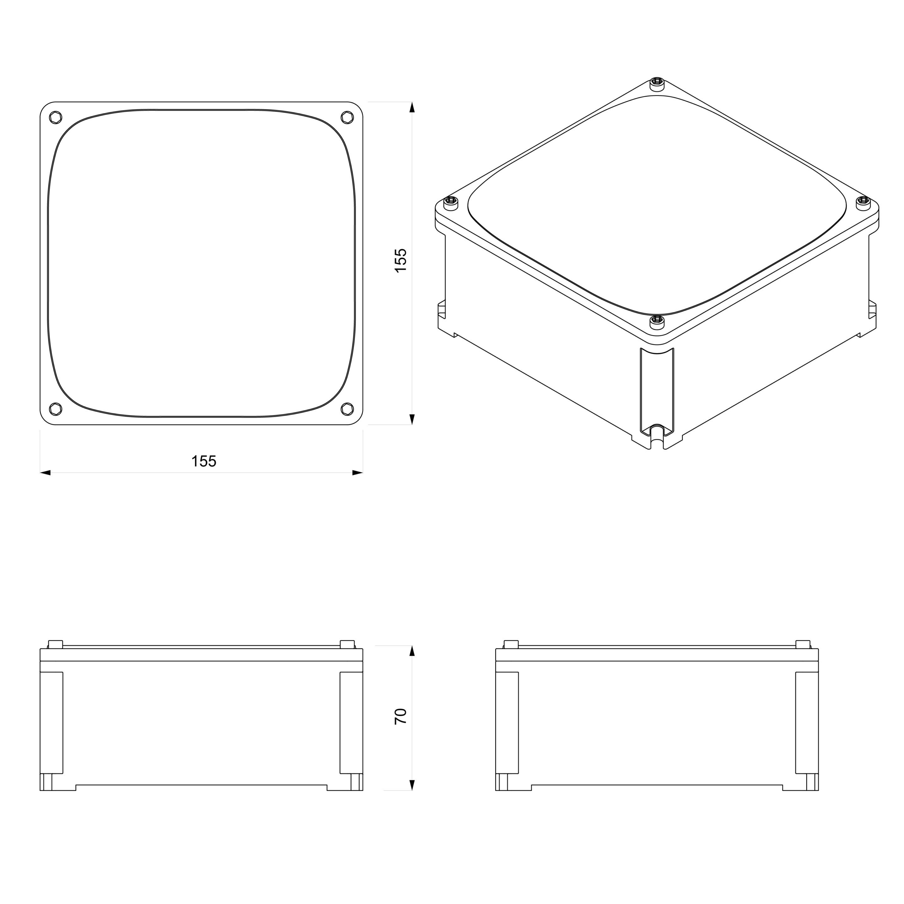 Натуральная алюминиевая электрическая распределительная коробка Genuit Silver ARCH-00000819 - Вид №2