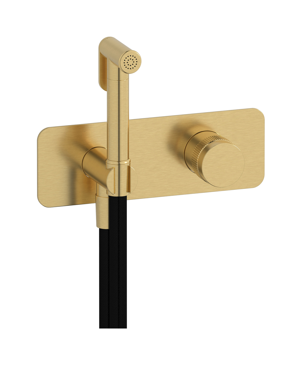 Комплект внешних частей для гигиенического душа с прогрессивным смесителем WE ARE IB rx706os Brushed Gold Reflex