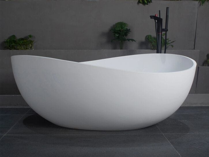 Овальная ванна в центре комнаты в твердой поверхности Fontana Showers PUTEAUX ARCH-00071058
