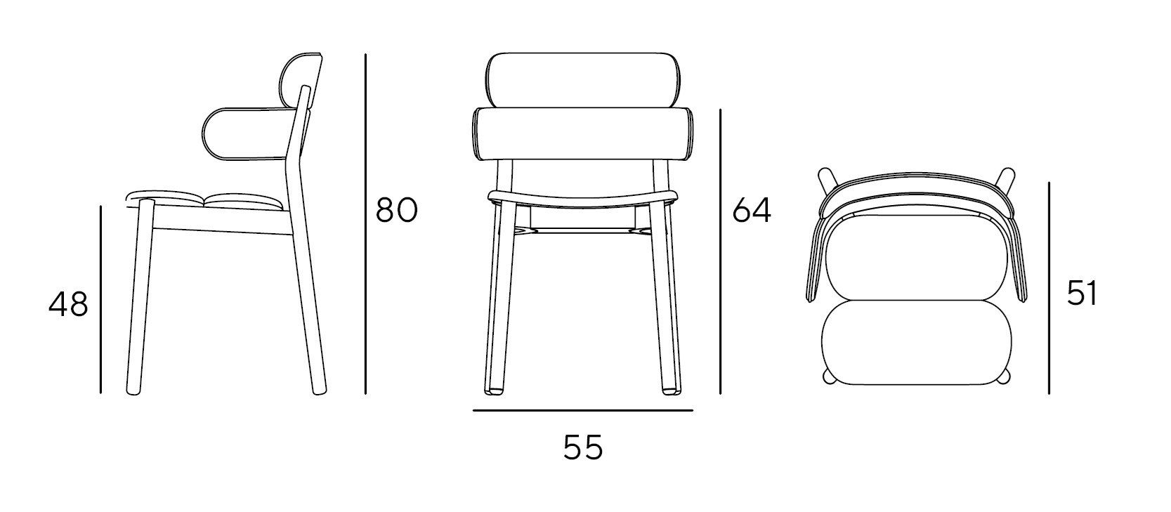 Мягкий тканевый стул с подлокотниками Innova Imbottiti Bands ARCH-00036543 - Вид №6