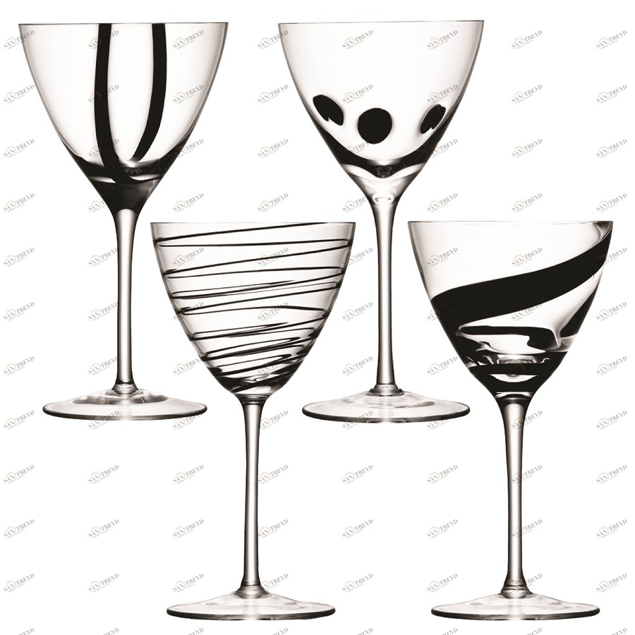 Набор из 4 бокалов для вина 420 мл Jazz LSA INTERNATIONAL JAZZ 00-3863239 Прозрачный;черный