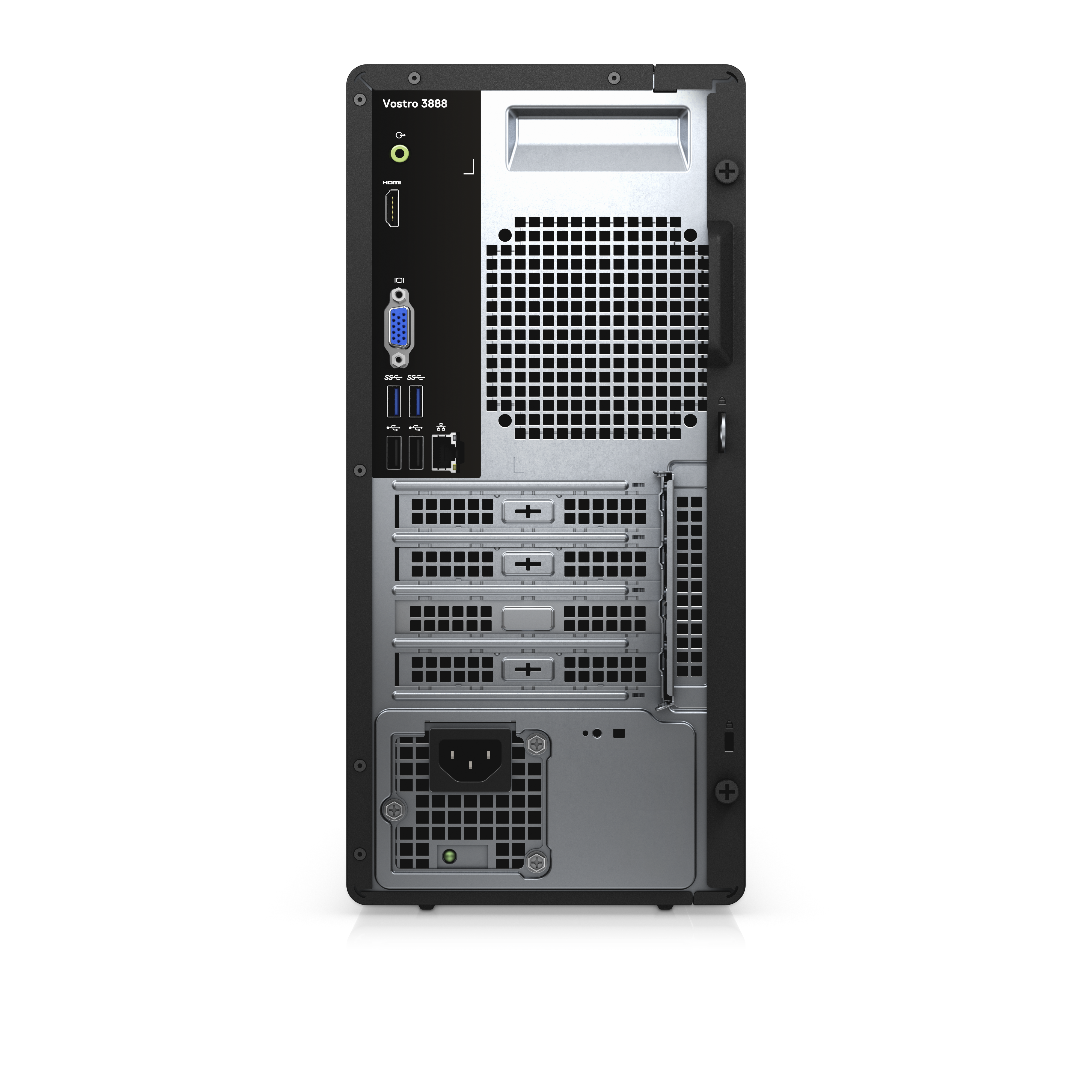 3888-2826 vostro 3888 mt pentium gold g6400(4.0ghz)/ 4gb/1tb/dvd-rw/uhd 610/bt/wifi/mcr/1y nbd/black/linux Dell Santreyd  - Вид №3