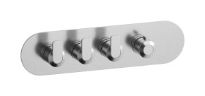 Внешняя часть термостата 3-ходовая, круглая пластина, горизонтальная, ручка С-67 WE ARE IB eua322ssnc6 Brushed Nickel Aqua