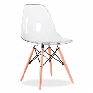 Стул с деревянными ножками прозрачный Eames BRADEX HOME  00-3973883 Прозрачный