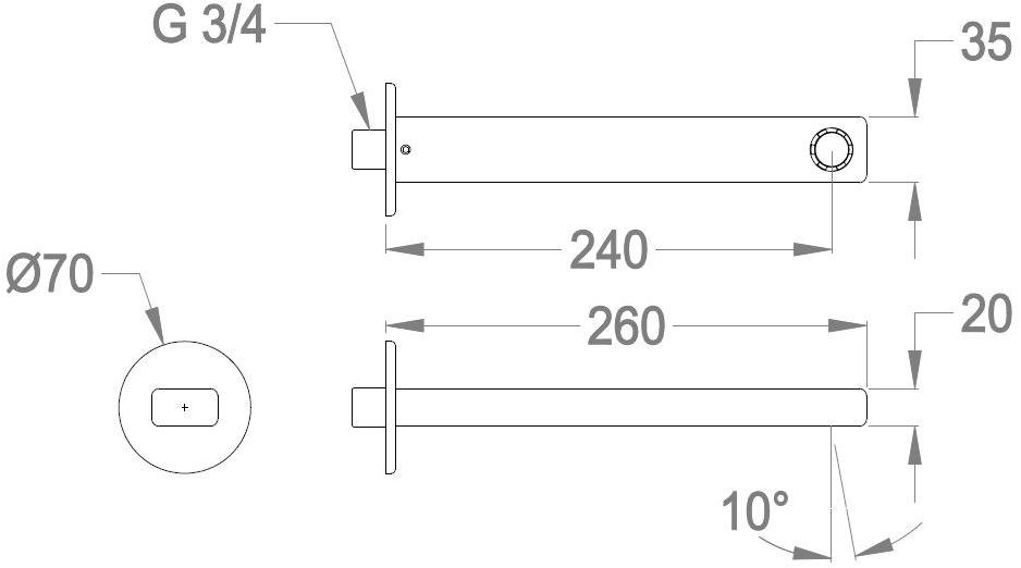 Fir Italia Стенной излив New handy 52 4244215 - Вид №1