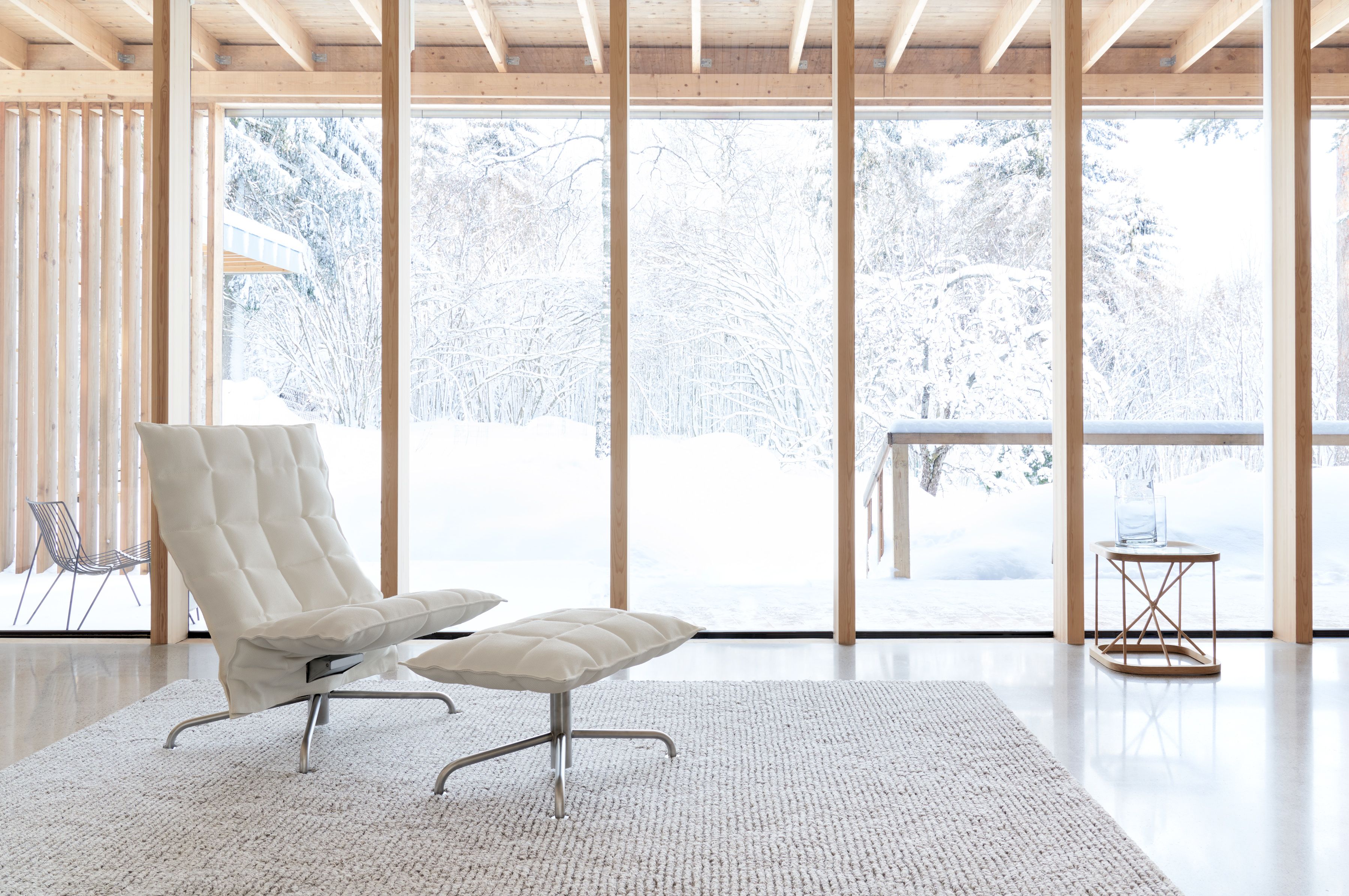 Тканевое вращающееся кресло с подставкой для ног Woodnotes K Chair ARCH-00086977 - Вид №11