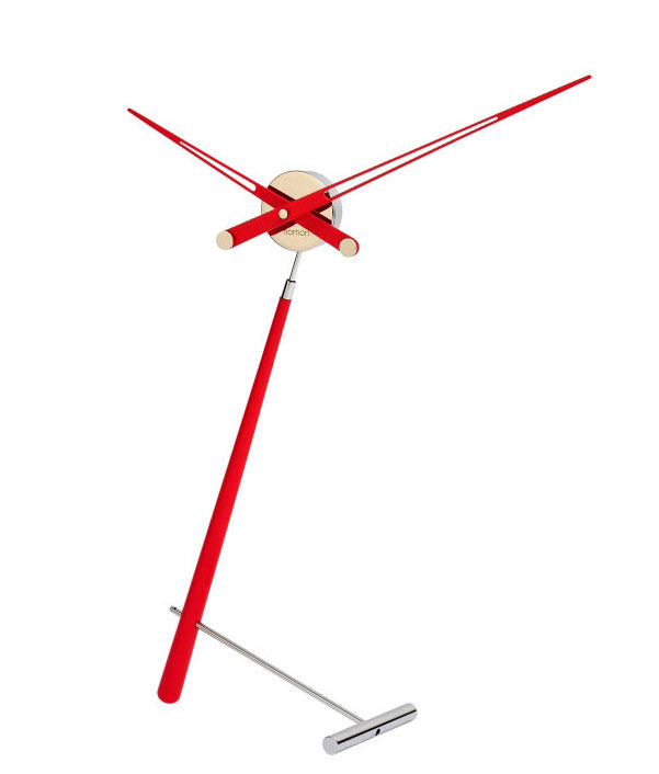 072346 Настольные часы L хром-красный Nomon Puntero 