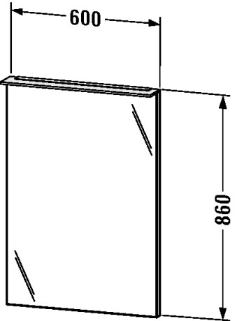 XL749201414 Зеркало с подсветкой X-Large #XL7492 600 x 36/105 мм Терра, декор Duravit - Вид №1