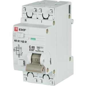 Дифференциальный автомат EKF АД-32 1P N C40 А 30 мА 4.5 кА АС 82421565 STLM-2067893