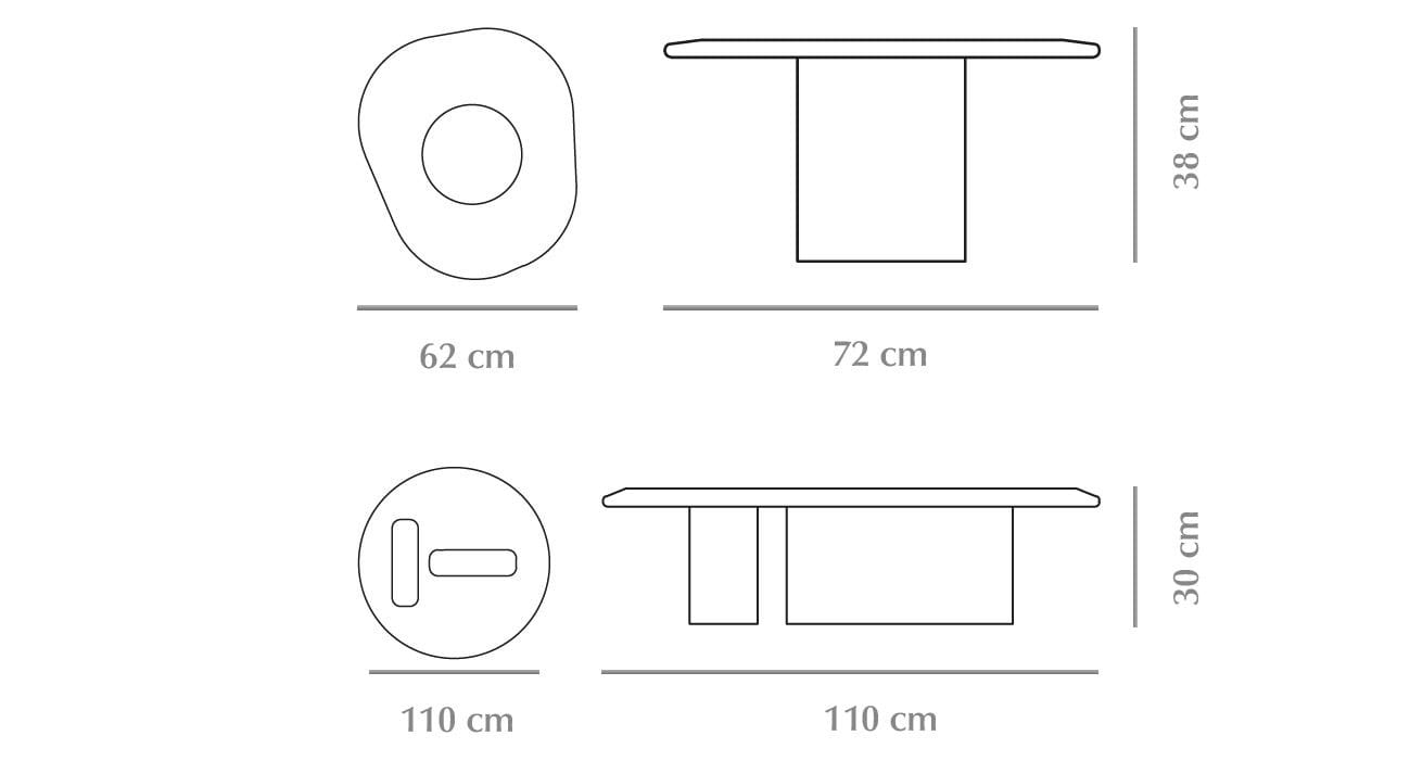 Набор журнальных столиков из ясеня и травертина DOOQ L'anamour ARCH-00064764 - Вид №9