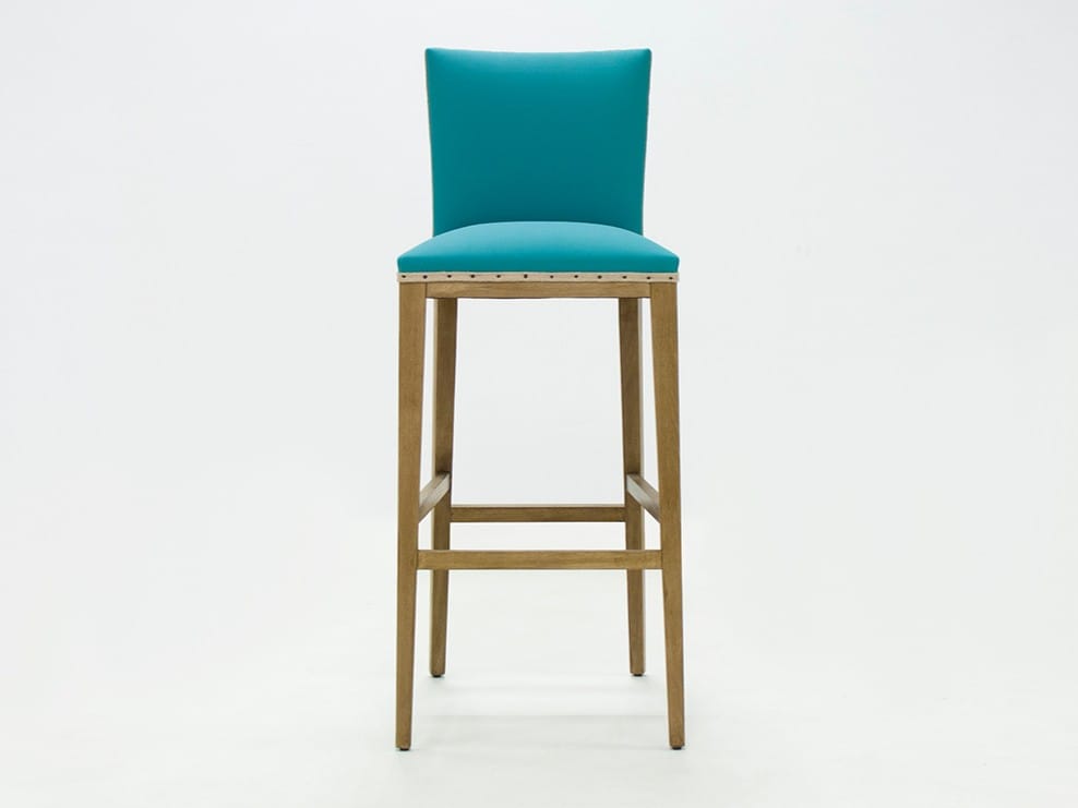 Высокий кожаный табурет с подставкой для ног со спинкой CREARTE COLLECTIONS Luxor Essence ARCH-00147300