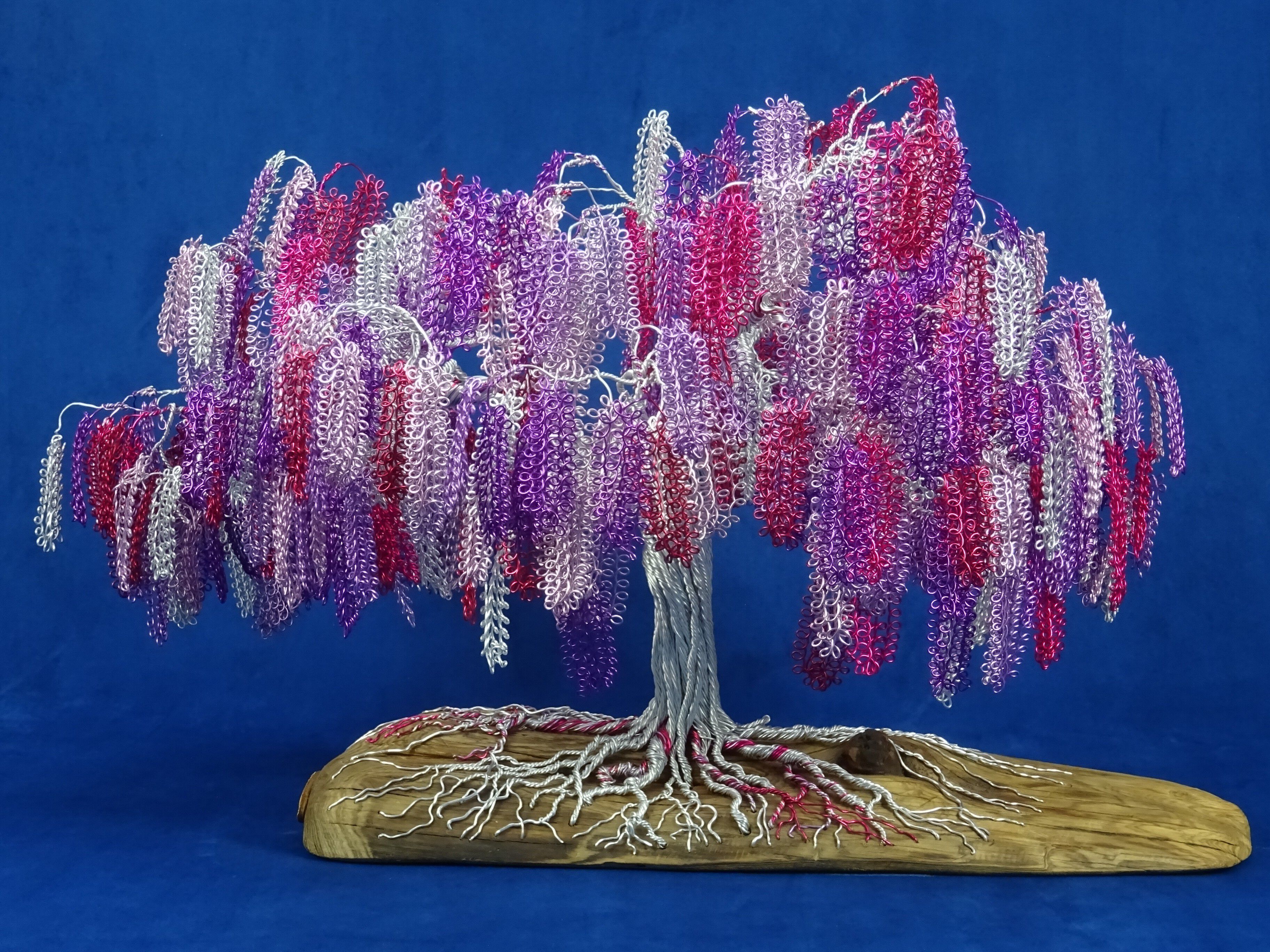 Скульптура из алюминия и оливкового дерева Mosche Bianche Zen Bonsai ARCH-00005033 - Вид №1