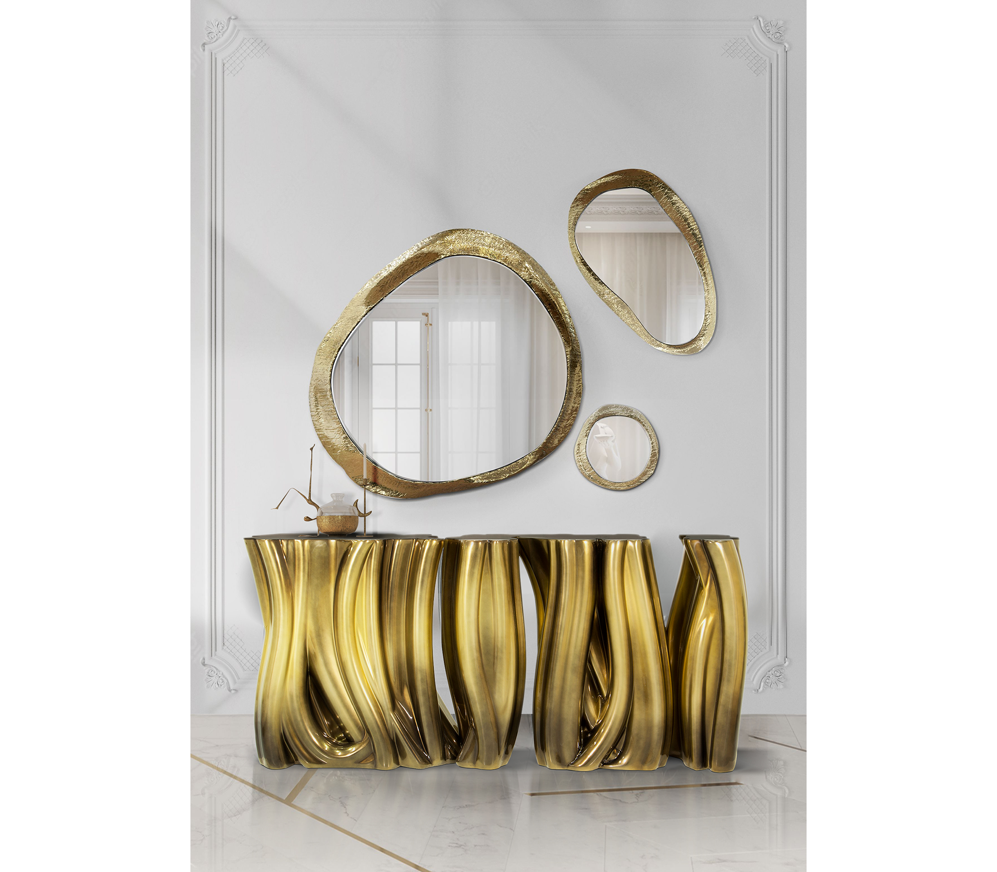 0-133 Монохромный золотой буфет Boca Do Lobo  - Вид №7