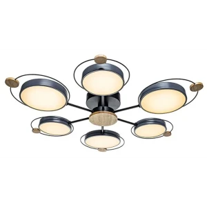 Люстра потолочная светодиодная Lamplandia Bergen Grey L1480 с пультом управления, 24 м², регулируемый белый свет, цвет серый