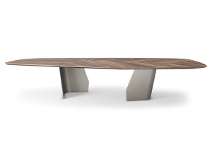 Деревянный стол для гостиной со скульптурным основанием