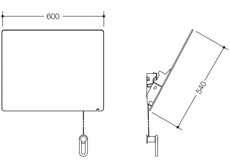801.01B100 поворотное зеркало HEWI Edition matt | Polyamid  - Вид №5
