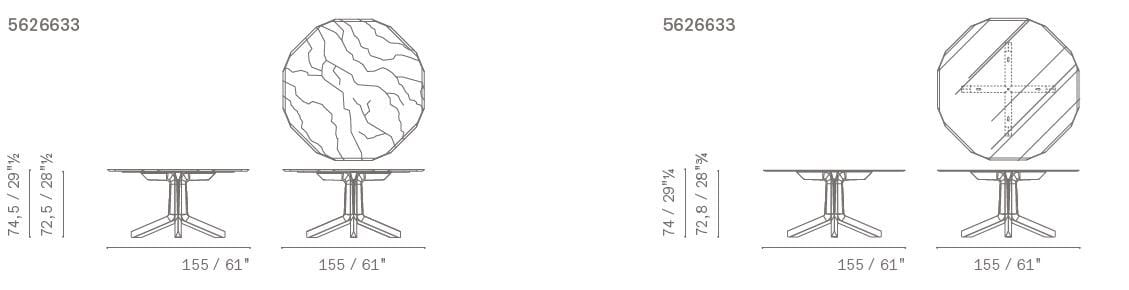 Стеклянный стол для гостиной Poltrona Frau коллекция-столы и стулья ARCH-00107129 - Вид №2